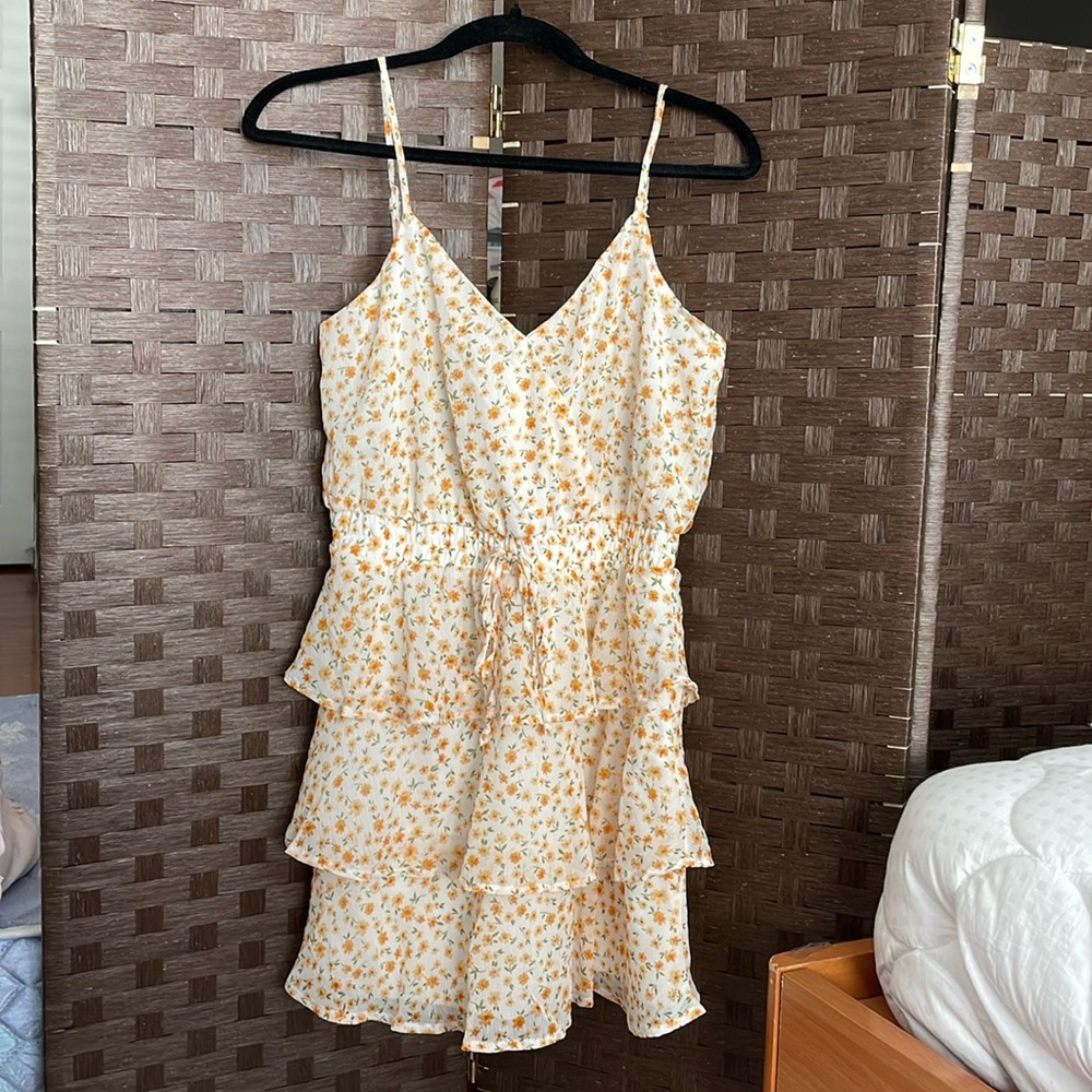 Francesca’s Yellow Floral Sun dress